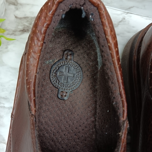 DR. MARTENS Boston Men's Brown Leather Lace Up Oxford Loafers Size 11 - Picture 11 of 13